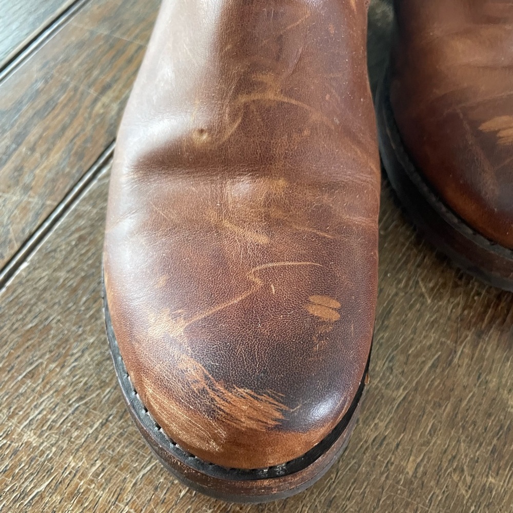 Frye Chestnut Brown Leather Lace-Up Harness Boots - Picture 4 of 14